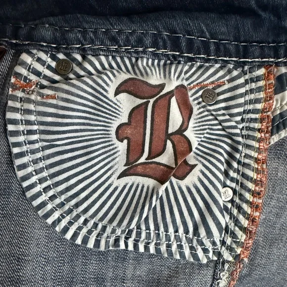 Rock Revival Scarlett Easy Shorts Rhinestones Denim Shorts E8200EH27 Size 27 - Picture 11 of 12